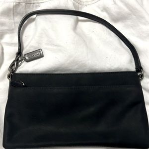 Vintage Coach black fabric shoulder bag